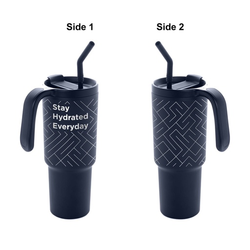 FORZA 360 - Hans Larsen Recycled Stainless Steel/PP Tumbler with 360 Branding - Navy Blue