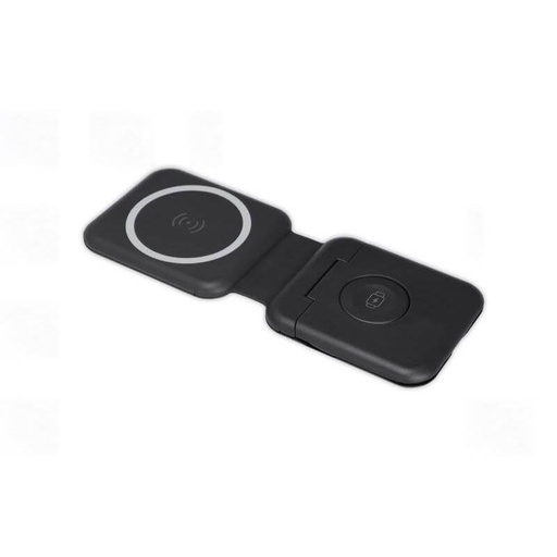 TURIN - @memorii Foldable 2-in-1 Wireless Charger and Multicable Set - Black