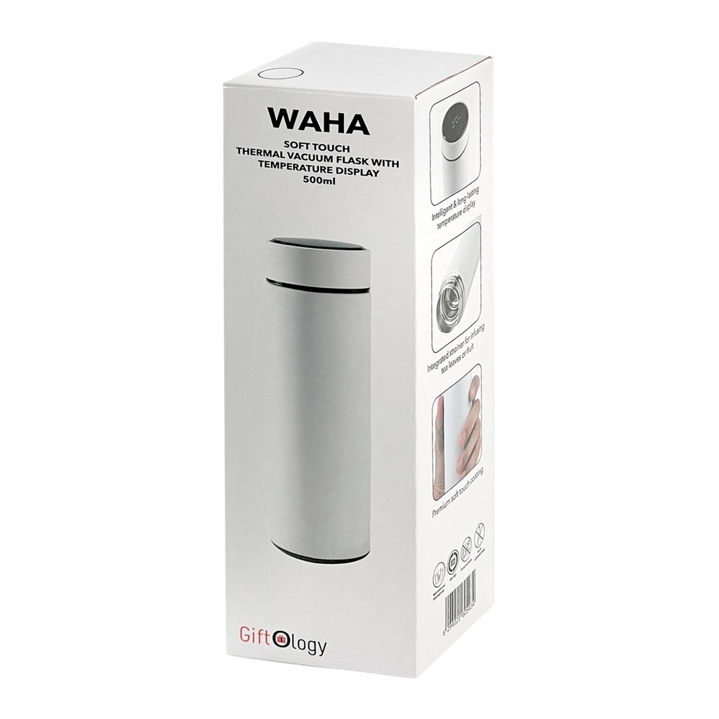 WAHA - Giftology Thermal Flask with LED Temperature Display 500ml - White