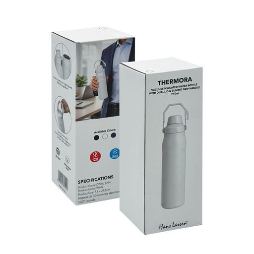 THERMORA - Hans Larsen SummitGrip Thermal Flask 710 ml - White
