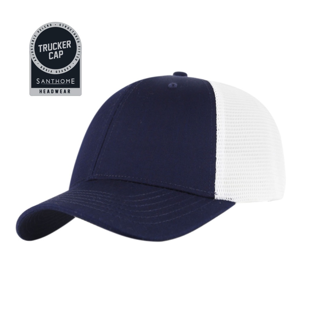 SWIFT - Santhome 6 Panel Trucker Cap - Navy / White