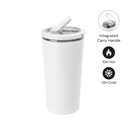 [DWHL 3313] MARBELLA - Hans Larsen Double Wall Tumbler with Sip Lid 600 ml - White
