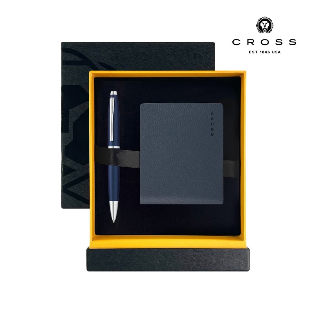 Cross Calais™ Ballpoint Pen with Leather Wallet – Blue
