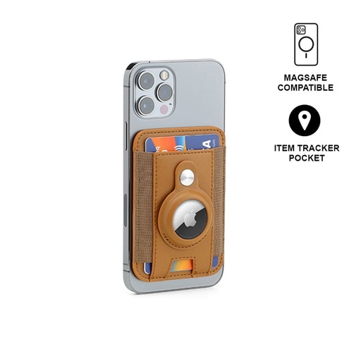 [CHSN 4003] MARZ - Santhome® Magnetic Phone Cardholder with Santhome Tag Pocket - Tan
