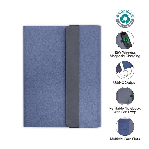 [ITFO 5309] BERGMUND - Santhome 10000mAh Mag Wireless Powerbank Portfolio - Navy